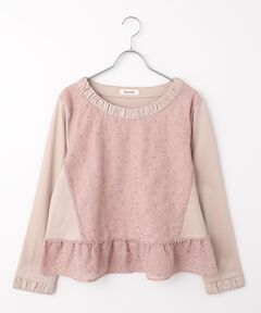 INGEBORG / インゲボルグ カットソー | カメリアシフォンレース使いカットソー