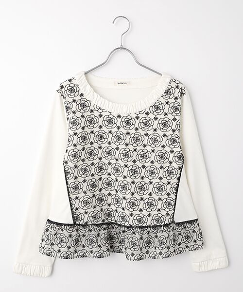 INGEBORG / インゲボルグ カットソー | カメリアシフォンレース使いカットソー（キナリ）