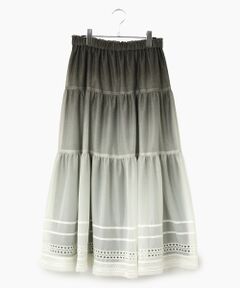 INGEBORG / インゲボルグ ロング・マキシ丈スカート | グラデーションデニムpt.ティアードスカート