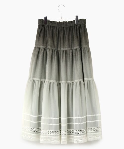 INGEBORG / インゲボルグ ロング・マキシ丈スカート | グラデーションデニムpt.ティアードスカート | 詳細1