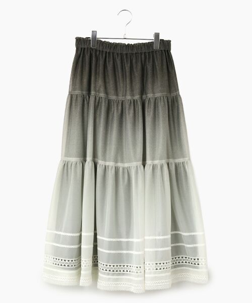 INGEBORG / インゲボルグ ロング・マキシ丈スカート | グラデーションデニムpt.ティアードスカート（クロ）