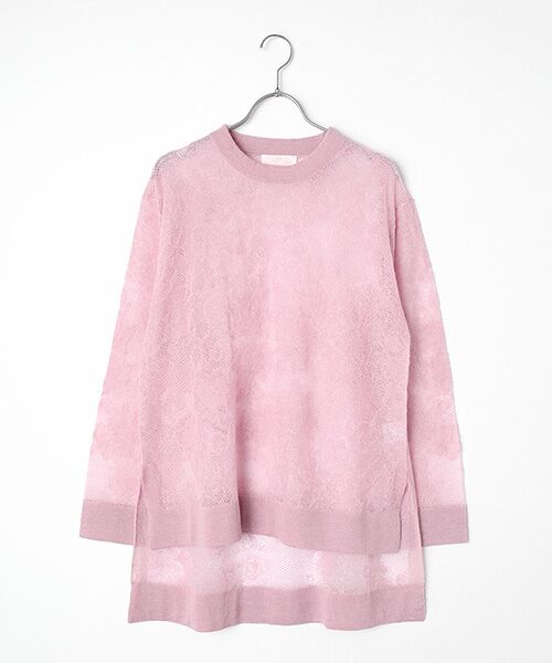 INGEBORG / インゲボルグ シャツ・ブラウス | バラ柄レース編みニット（ピンク）