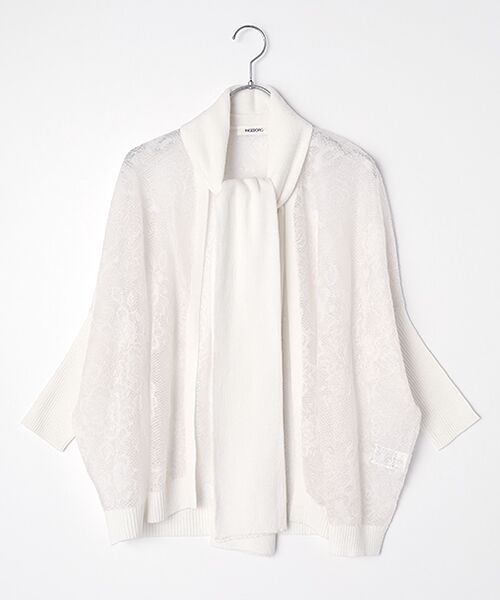 INGEBORG / インゲボルグ カーディガン・ボレロ | バラ柄レース編みニットボレロ（オフ）