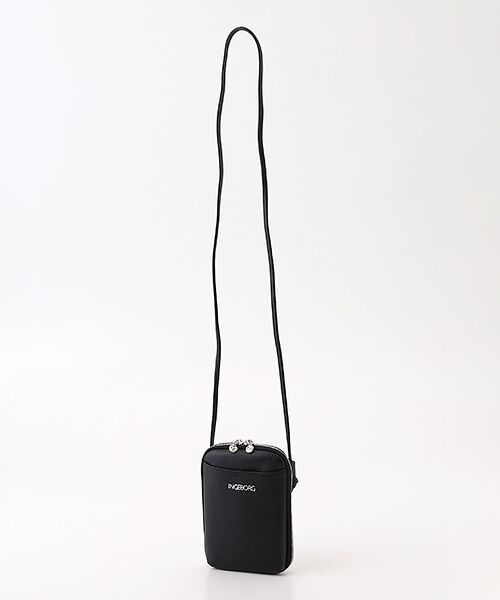 INGEBORG / インゲボルグ ショルダーバッグ | レザースマホショルダー（クロ）