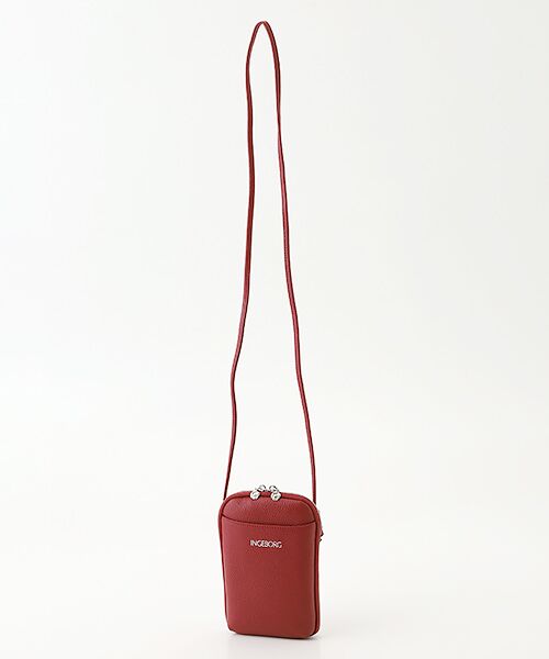 INGEBORG / インゲボルグ ショルダーバッグ | レザースマホショルダー（レッド）