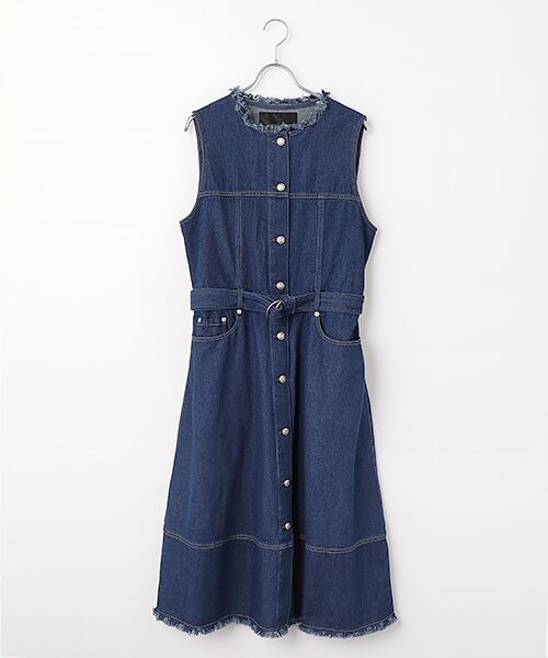 INGEBORG / インゲボルグ ミニ丈・ひざ丈ワンピース | 10ozデニムワンピース（インディゴ）