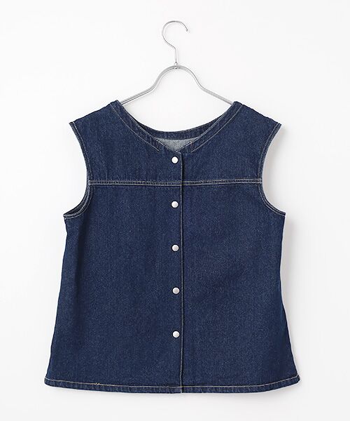 INGEBORG / インゲボルグ シャツ・ブラウス | 10ozデニムノースリーブブラウス | 詳細1