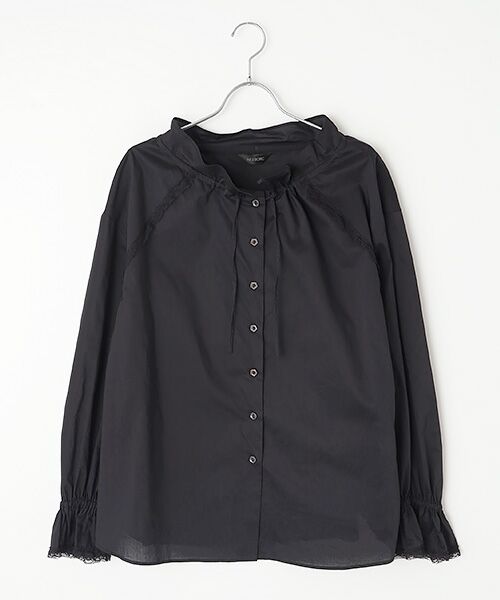 INGEBORG / インゲボルグ シャツ・ブラウス | 【INGEBORG Blanche (インゲボルグ ブランシェ)】タイプライターギャザーブラウス（クロ）