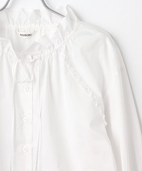 INGEBORG / インゲボルグ シャツ・ブラウス | 【INGEBORG Blanche (インゲボルグ ブランシェ)】タイプライターギャザーブラウス | 詳細3