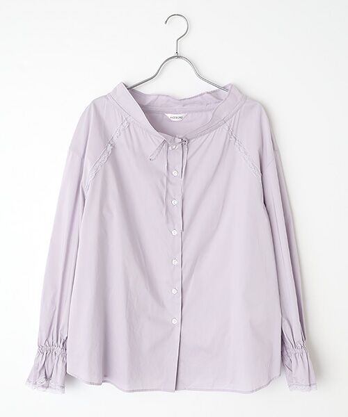 INGEBORG / インゲボルグ シャツ・ブラウス | 【INGEBORG Blanche (インゲボルグ ブランシェ)】タイプライターギャザーブラウス（パープル）