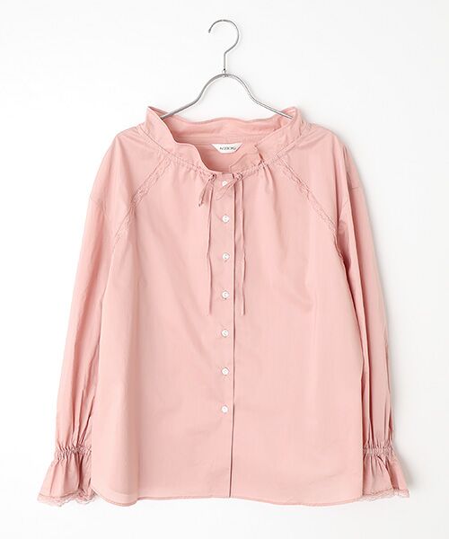 INGEBORG / インゲボルグ シャツ・ブラウス | 【INGEBORG Blanche (インゲボルグ ブランシェ)】タイプライターギャザーブラウス（ピンク）