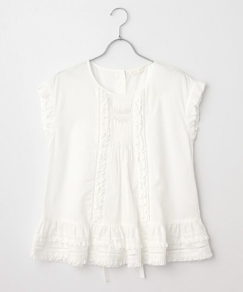 INGEBORG / インゲボルグ シャツ・ブラウス | 【INGEBORG Blanche (インゲボルグ ブランシェ)】フレンチスリーブブラウス（シロ）