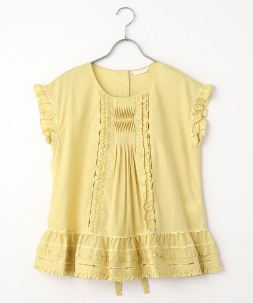 INGEBORG / インゲボルグ シャツ・ブラウス | 【INGEBORG Blanche (インゲボルグ ブランシェ)】フレンチスリーブブラウス（イエロー）