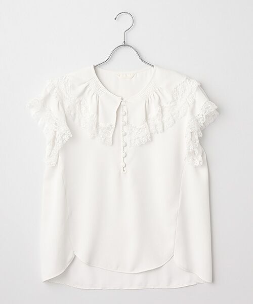 INGEBORG / インゲボルグ シャツ・ブラウス | 【INGEBORG Blanche (インゲボルグ ブランシェ)】フレアーカラーブラウス（シロ）