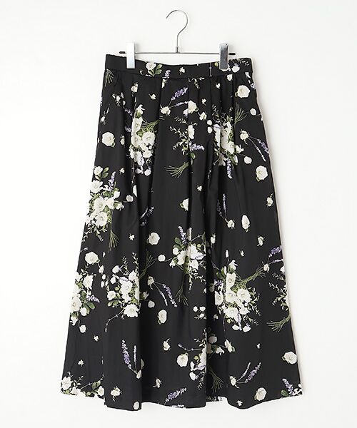 INGEBORG / インゲボルグ ロング・マキシ丈スカート | アネモネpt.タックスカート（クロ）