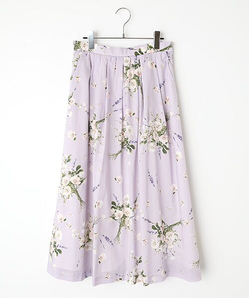 INGEBORG / インゲボルグ ロング・マキシ丈スカート | アネモネpt.タックスカート（パープル）