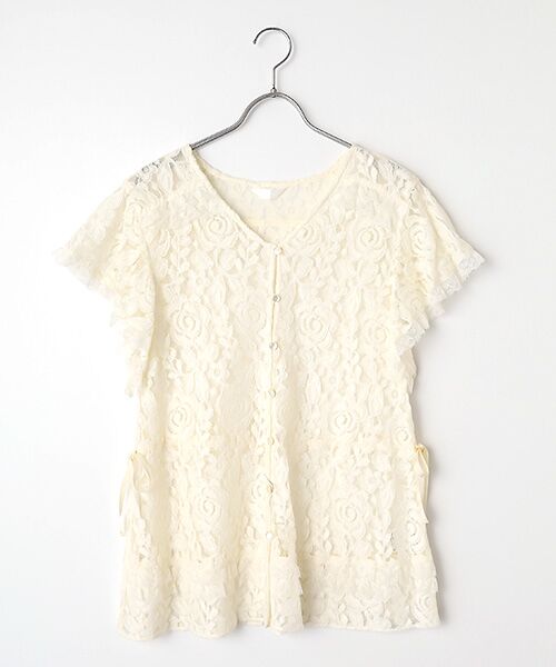 INGEBORG / インゲボルグ ベスト | フラワーレースフレアースリーブベスト（キナリ）