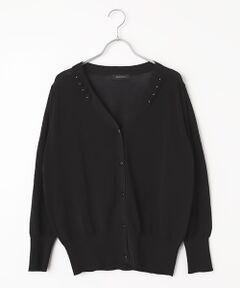 INGEBORG / インゲボルグ カーディガン・ボレロ | フラワーモチーフ付きニットカーディガン