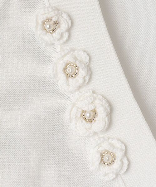INGEBORG / インゲボルグ カーディガン・ボレロ | フラワーモチーフ付きニットカーディガン | 詳細6