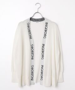 INGEBORG / インゲボルグ カーディガン・ボレロ | ロゴ使いニットカーディガン