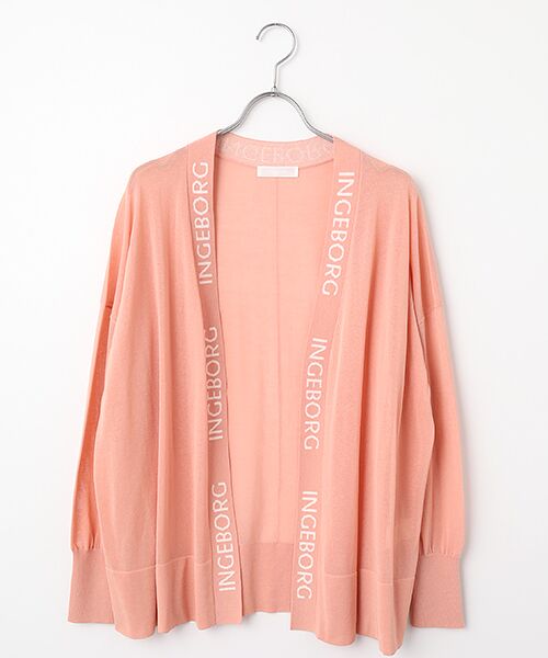INGEBORG / インゲボルグ カーディガン・ボレロ | ロゴ使いニットカーディガン（ピンク）