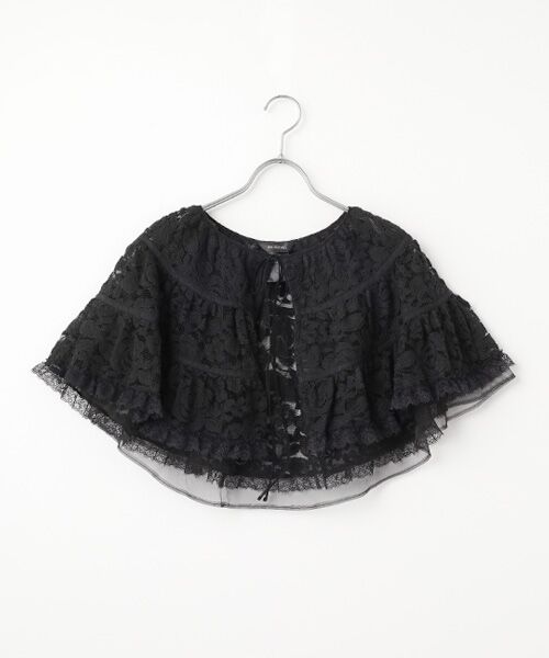 INGEBORG / インゲボルグ マフラー・ショール・スヌード・ストール | フラワーレースフリルストール（クロ）