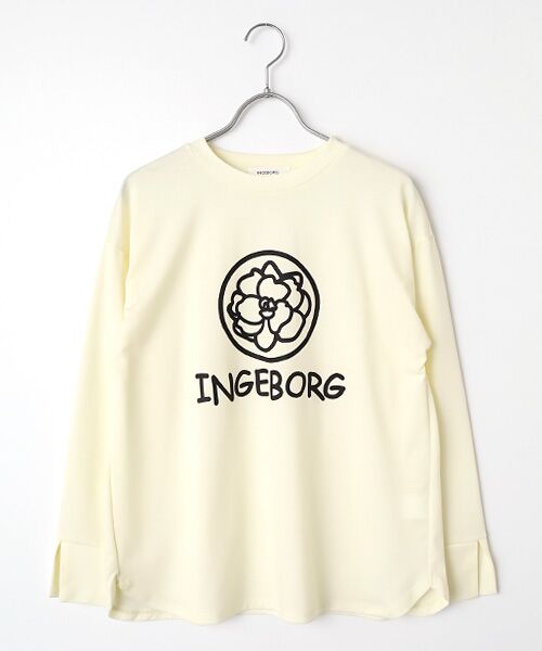INGEBORG / インゲボルグ カットソー | カメリアロゴワンポイントpt.カットソー（オフ）