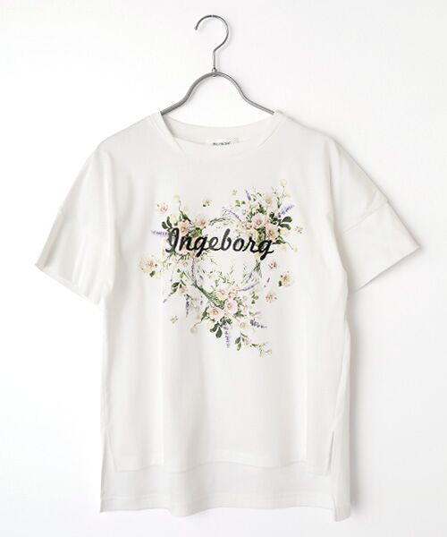 INGEBORG / インゲボルグ Tシャツ | アネモネワンポイントpt.Tシャツ（シロ）