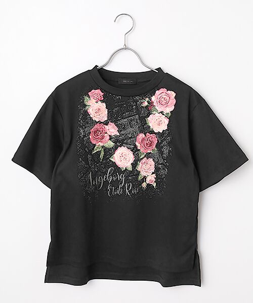 INGEBORG / インゲボルグ Tシャツ | エトワールローズワンポイントpt.カットソー（クロ）