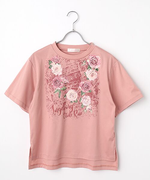 INGEBORG / インゲボルグ Tシャツ | エトワールローズワンポイントpt.カットソー（ピンク）