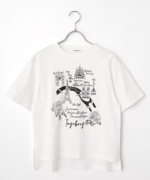 INGEBORG / インゲボルグ Tシャツ | フレンチアートプリントカットソー（シロ）