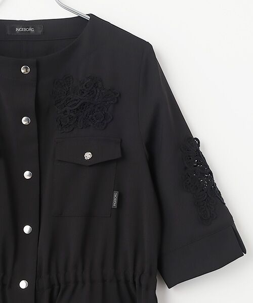 INGEBORG / インゲボルグ ロング・マキシ丈ワンピース | 透かしコード刺繍ワンピース | 詳細2