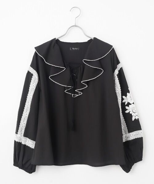 INGEBORG / インゲボルグ シャツ・ブラウス | ボヘミアン刺繍ブラウス（クロ）