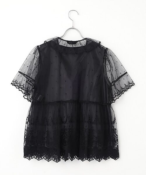 INGEBORG / インゲボルグ シャツ・ブラウス | オリジナルローズチュールブラウス | 詳細1