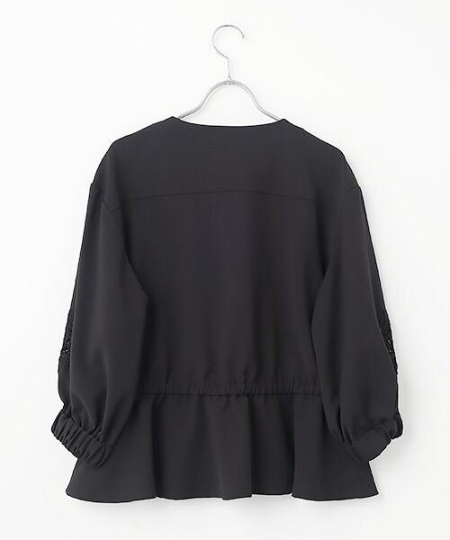 INGEBORG / インゲボルグ ノーカラージャケット | 透かしコード刺繍ノーカラージャケット | 詳細1