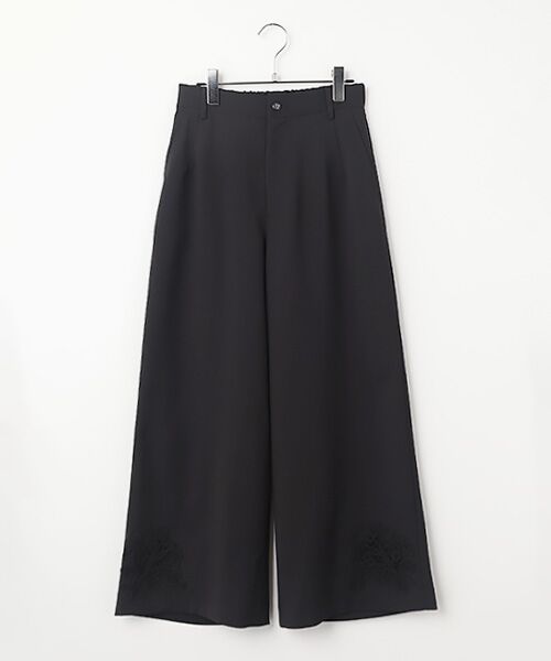 INGEBORG / インゲボルグ その他パンツ | 透かしコード刺繍ワイドパンツ（クロ）