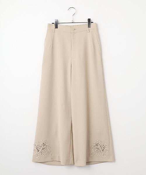 INGEBORG / インゲボルグ その他パンツ | 透かしコード刺繍ワイドパンツ（ベージュ）