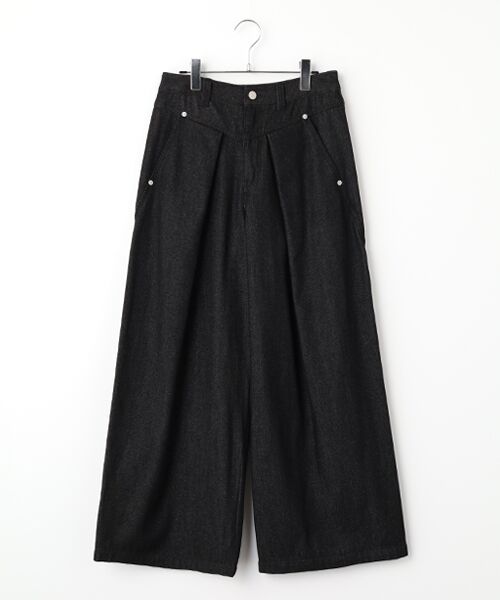 INGEBORG / インゲボルグ デニムパンツ | 9.5ozデニムタックパンツ（クロ）