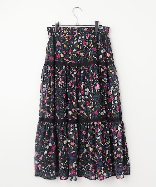 INGEBORG / インゲボルグ ロング・マキシ丈スカート | リトルガーデンpt.ティアードスカート | 詳細1