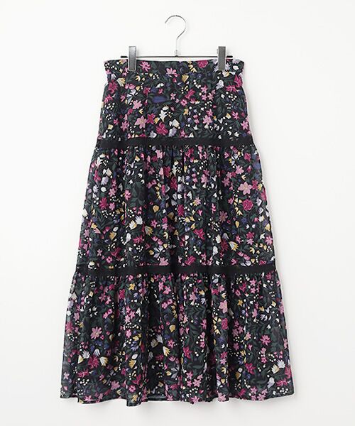 INGEBORG / インゲボルグ ロング・マキシ丈スカート | リトルガーデンpt.ティアードスカート（クロ）