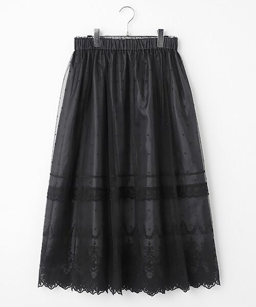 INGEBORG / インゲボルグ ロング・マキシ丈スカート | オリジナルローズチュールスカート（クロ）