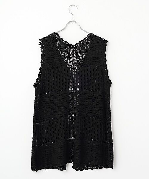 INGEBORG / インゲボルグ ベスト | 透かし編みパッチワークニットジレ | 詳細1