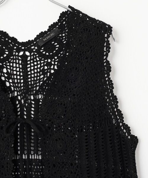 INGEBORG / インゲボルグ ベスト | 透かし編みパッチワークニットジレ | 詳細2