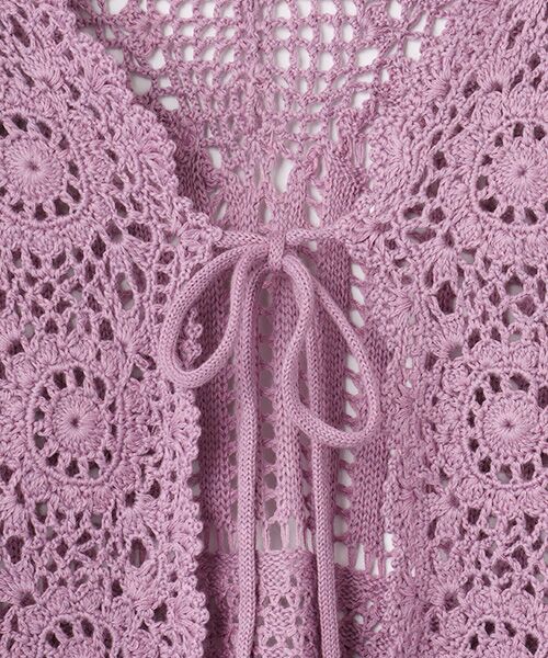 INGEBORG / インゲボルグ ベスト | 透かし編みパッチワークニットジレ | 詳細7