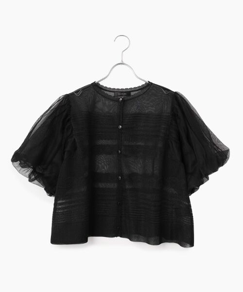 INGEBORG / インゲボルグ カーディガン・ボレロ | ボリュームスリーブニットカーディガン（クロ）