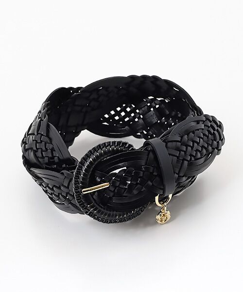 INGEBORG / インゲボルグ ベルト・サスペンダー | ロゴ入りメッシュベルト（クロ）