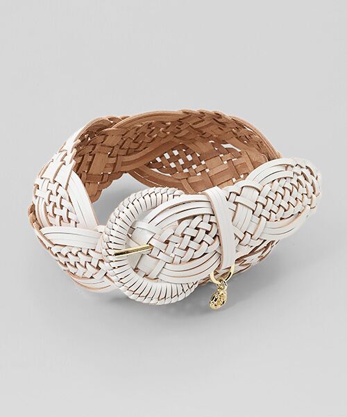 INGEBORG / インゲボルグ ベルト・サスペンダー | ロゴ入りメッシュベルト（アイボリー）