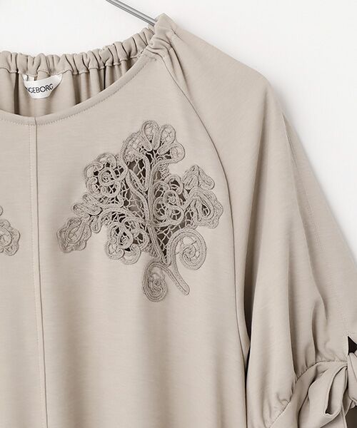 INGEBORG / インゲボルグ ロング・マキシ丈ワンピース | 透かしコード刺繍カットソーワンピース | 詳細3