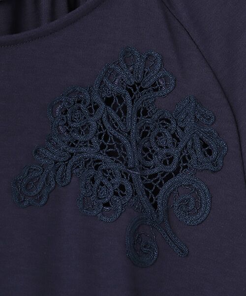 INGEBORG / インゲボルグ ロング・マキシ丈ワンピース | 透かしコード刺繍カットソーワンピース | 詳細7