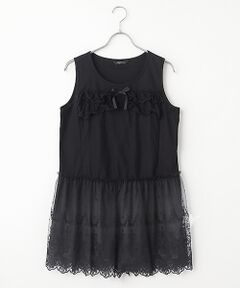 INGEBORG / インゲボルグ カットソー | オリジナルローズチュール使いカットソーチュニック